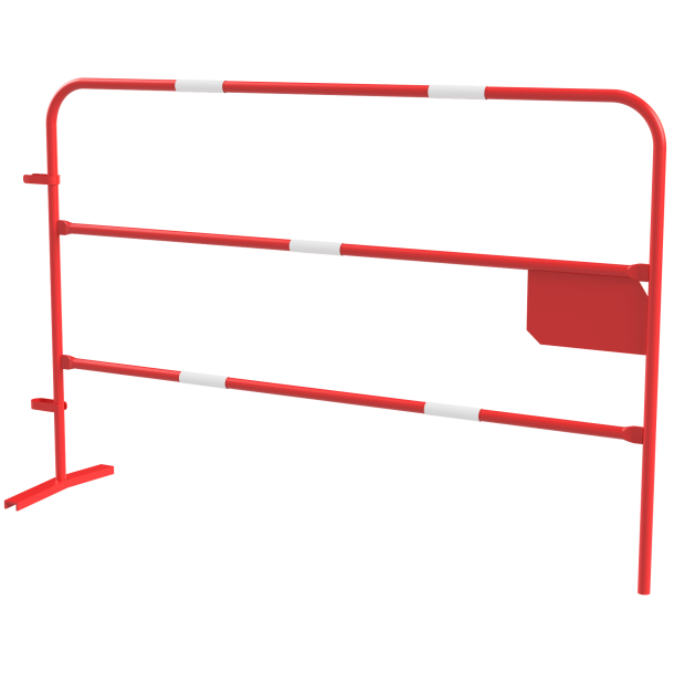 Barrier grille | red coated with logo area
